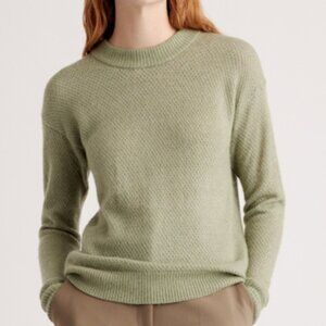 Quince Baby Alpaca Wool Alpaca Diamond Stitch Crew Sweater Small Sage